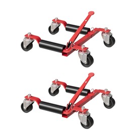 Car Wheel Dolly with Built-in Tire Jack and Pedal, 1500 Lbs Capacity, Portable with Carry Handle, 360° Rotating Wheels, Ratcheting Trailer Dolly Jack for Easy Vehicle Positioning and Repair