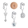JeryWe 3 PCS Fake Belly Ring For Women Fake Belly