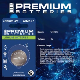 Premium Murata CR2477 Lithium 3V Coin Cell - Japanese Engineered High Capacity Batteries (6 Pack)
