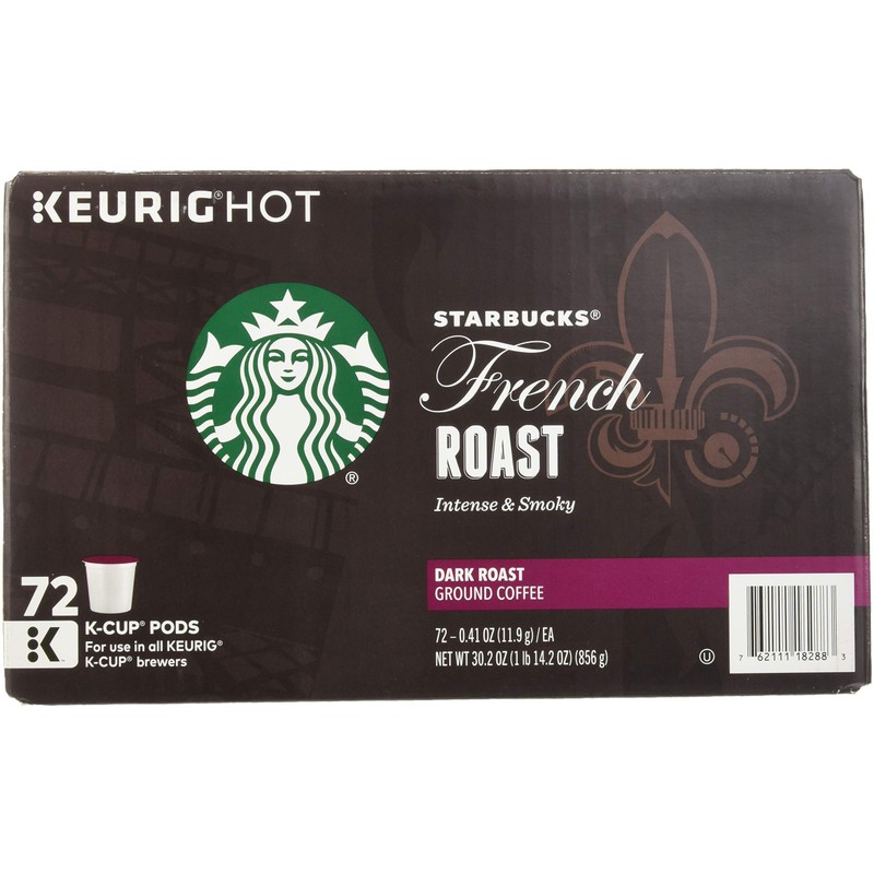 Starbucks French Roast Dark Coffee, 72 K-Cups, (3 Pack of