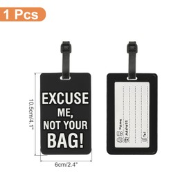 PATIKIL Luggage Tag (Excuse Me, Not Your Bag), PVC Funny Travel Baggage Bag Tag Suitcase Identifier Label for Women Men, Black