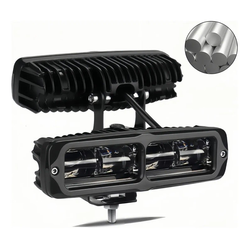 Faros Barra 4 Leds Lupa 8d 6000lm Autos Motos Alta