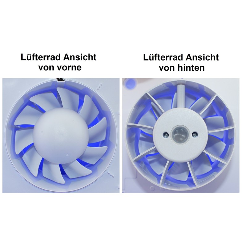 Premium Bathroom Bathroom Ceiling Fan White Front Ø 100 mm