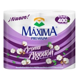 Papel higiénico Maxima Premium 400 Hojas con Algodon doble hoja de 1 u