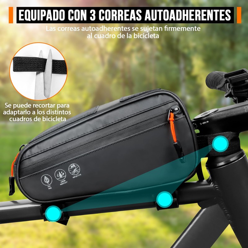 WOTOW Bolsa Triangular para Bicicleta, Bolsa Impermeable Triángulo para Cuadro