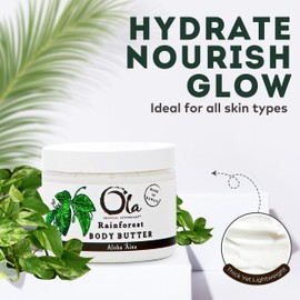 Tropical Apothecary OLA Rainforest Body Butter – Moisturizing Cream with Pure Coconut Oil and Hawaiian Plant Extracts - Ideal for Dry Skin - 2.1oz