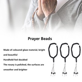 Muslim Prayer Beads 33 Beads 8.1 mm Handheld Prayer Beads Islamic Tasbih Prayer Beads Muslim Rosary Accessories Pack of 3