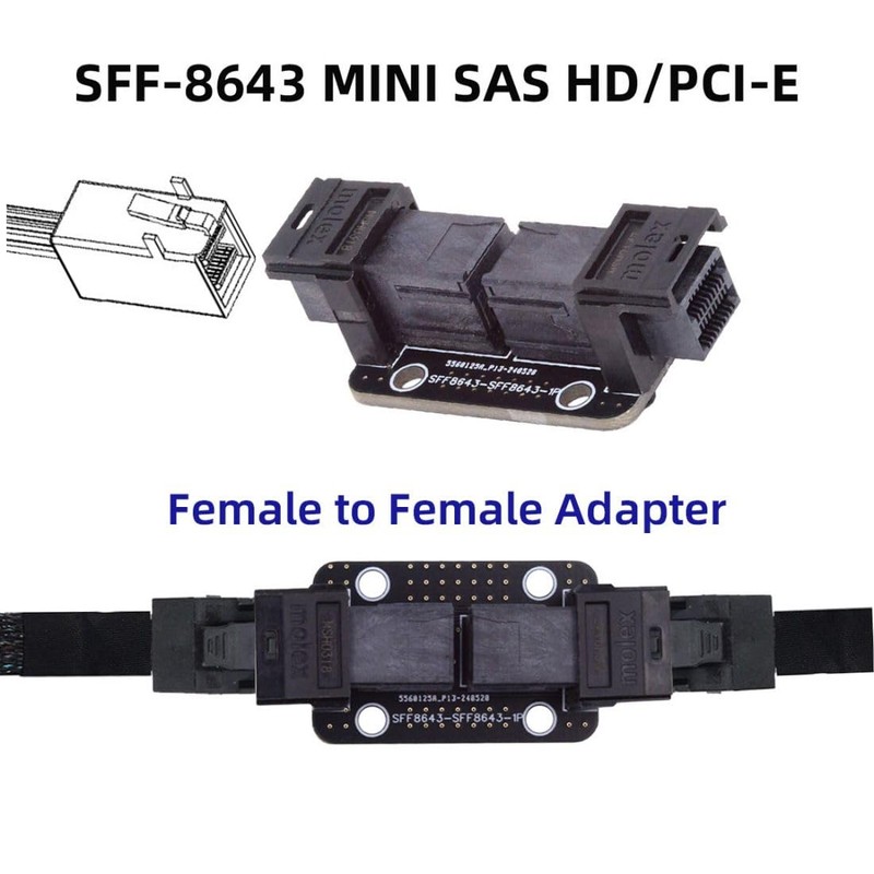 chenyang SFF-8643 Coupler Adapter Mini SAS 4.0 SFF-8643 Female to
