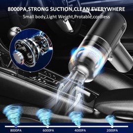 TekValue Handstaubsauger, kabellos, 8000 Pa, wiederaufladbar, tragbar, leicht, Mini-Staubsauger, LT-125