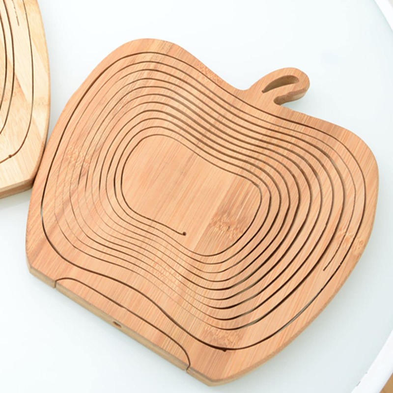Folding banbu-basuketto Apple Basket Hamper Basket Fruit Basket Trinket Pot