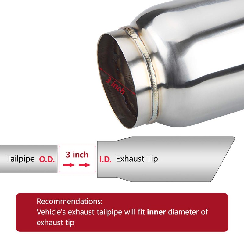 LCGP 3" Inlet Universal Exhaust Tip, 4" Outlet - 5"