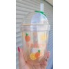 KH Vaso Popote Hermético Acrílico Frutas Naranja Niños Regalos