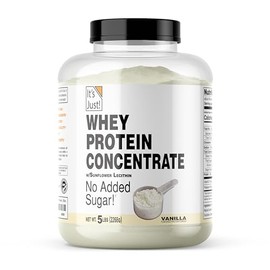 It's Just! - 100% Whey Protein Concentrate, Made in USA, Premium WPC-80, Natural Vanilla Flavor (5 Pound, Vanilla)