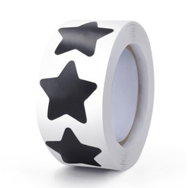 Meitaat Black Star Stickers Roll 1 Inch Self-Adhesive Stars Labels Waterproof Removable for Children Teacher Business 500 PCS