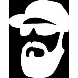 OLSI Sticker Beard Glasses & Hat Hipster Decal for Car Truck Bumper Laptop Vinyl (Black)