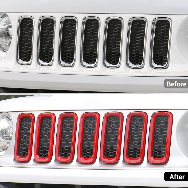 JeCar Front Grill Grille Inserts for 2016-2018 Jeep Renegade Unlimited