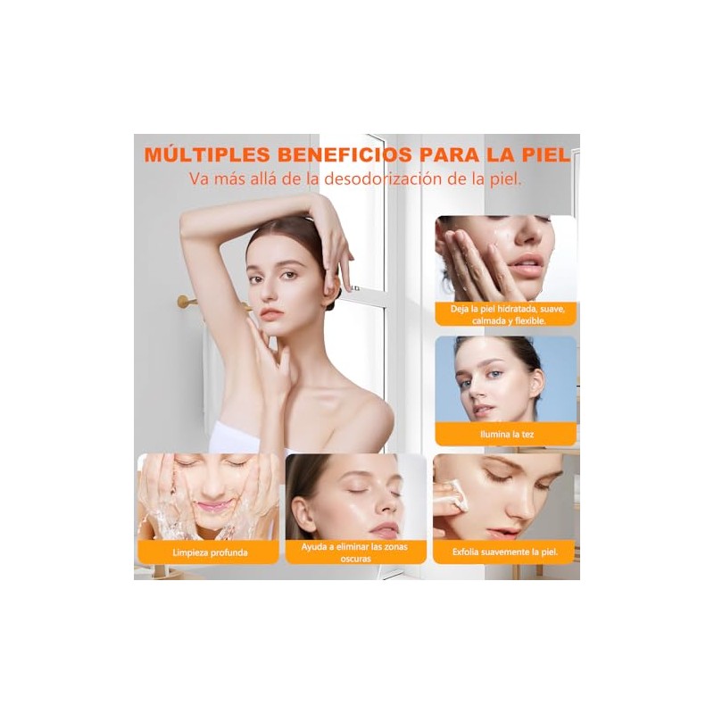 2PCS Jabón De Persimón Desodorante Natural, Jabónes de Baño Desodorantes