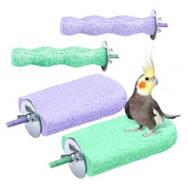 Parrot Perch Calcium Bird Bows, Bird Teeth Mouth Molar Teeth Grinding Stone, Bird Perches for Parrots, Bird Cage Accessories