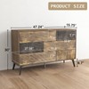 Hadulcet 6 Drawer Dresser for Bedroom in Dark Wood, Fluted