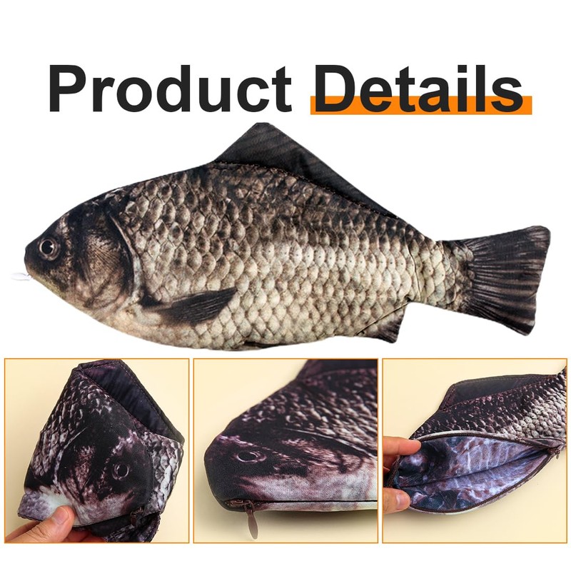AWOXIHJ 1 Piece Fish Shaped Pencil Case Novelty Fish Pencil