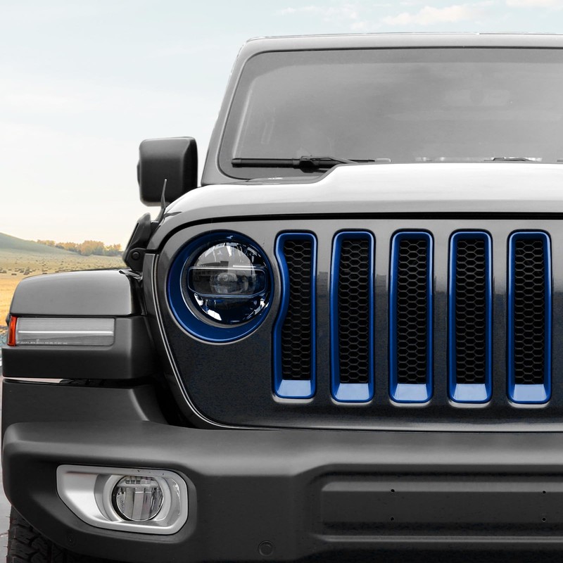 RT-TCZ for Wrangler JL Mesh Front Grille Grill Insert Headlight