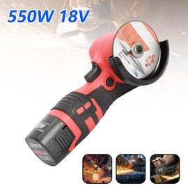 Cordless Angle Grinder, Electric Grinding Tool, Mini Grinder with 2Pcs 18V 1500mAh Battery and Cutting Blade for Cutting Polished Brick Wood Stone Steel - Size: US Plug
