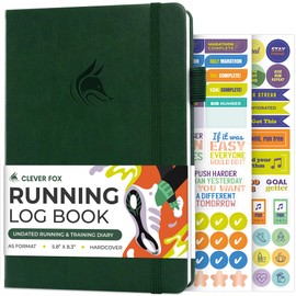Clever Fox Running Log Book – Complete Run Training Tracker Journal – Runners Planner, Track Gifts & Stuff For Runners, Women & Men (Forest Green)