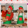 Handepo 40 Pieces Christmas Apron and Hat Kit Costume Apron
