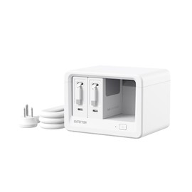 Gitryin 10-in-1 Desktop Charging Station with 2 Retractable Wall Chargers, 40W USB-C Power Strip with 6 AC, 2 USB C, 2 Type-C 31.5in Cables, Extension Cord with 1020J Surge Protection for Home Office