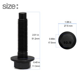 Engine Crankshaft Pulley Bolt Compatible with Ford Lincoln Mercury Replace# F5RZ6A340B, F5RZ-6A340-B
