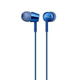 Sony MDREX155AP in-Ear Earbud Headphones/Headset with mic for Phone Call, Blue (MDR-EX155AP/L)