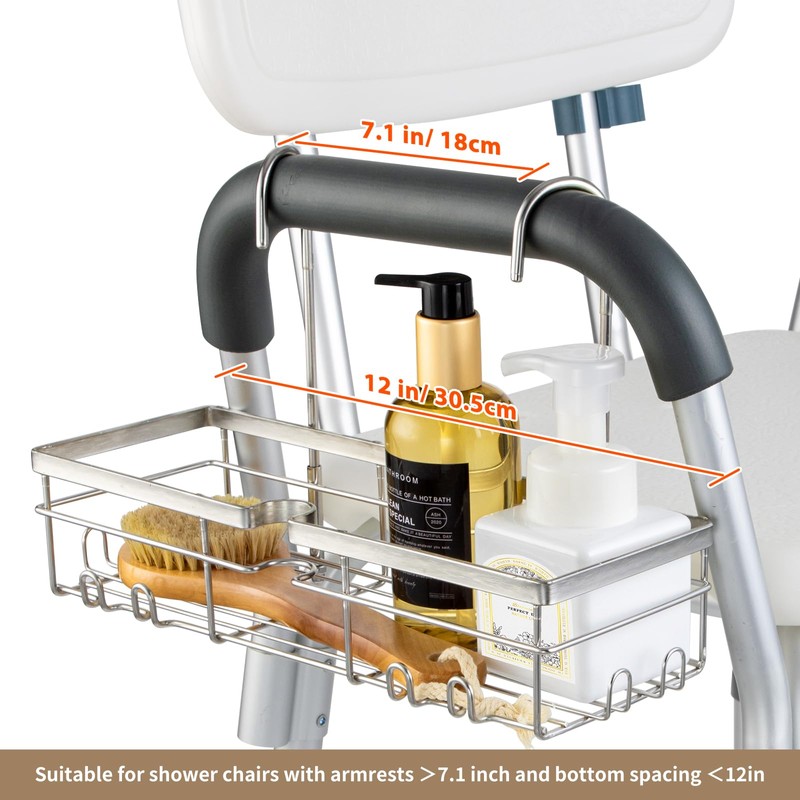 DELLAN Hanging Shower Caddy, Shower Rack with Hooks for Shower