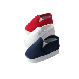 American Fashion World Red White and Blue Canvas Slip-Ons for 18-Inch Dolls | 3 Pack | Premium Quality & Trendy Design | Dolls Shoes | Shoe Fashion for Dolls for Popular Brands