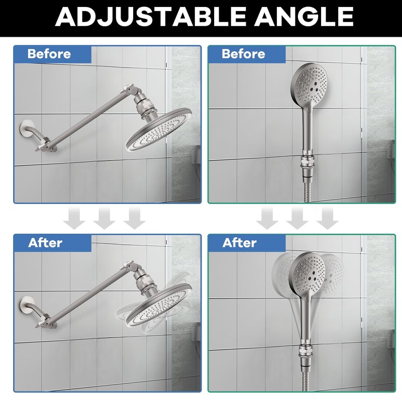 Shower Head Swivel Ball Adapter, Shower Connector Ball Joint, Solid