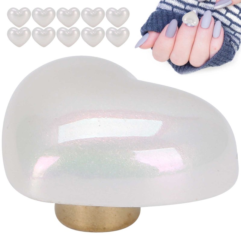 10pcs Heart Beads Imitation Pearls Beads Nail Art Decoration DIY