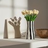 SIDUCAL Elegant Black and White Striped Ceramic Vase – Modern