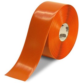 Mighty Line Solid Floor Marking Tape for Safety, Caution, Warning, Heavy-Duty, Peel and Stick Adhesive, Beveled Edge Design, Industrial Quality, 4 inch, 100' Roll, Orange