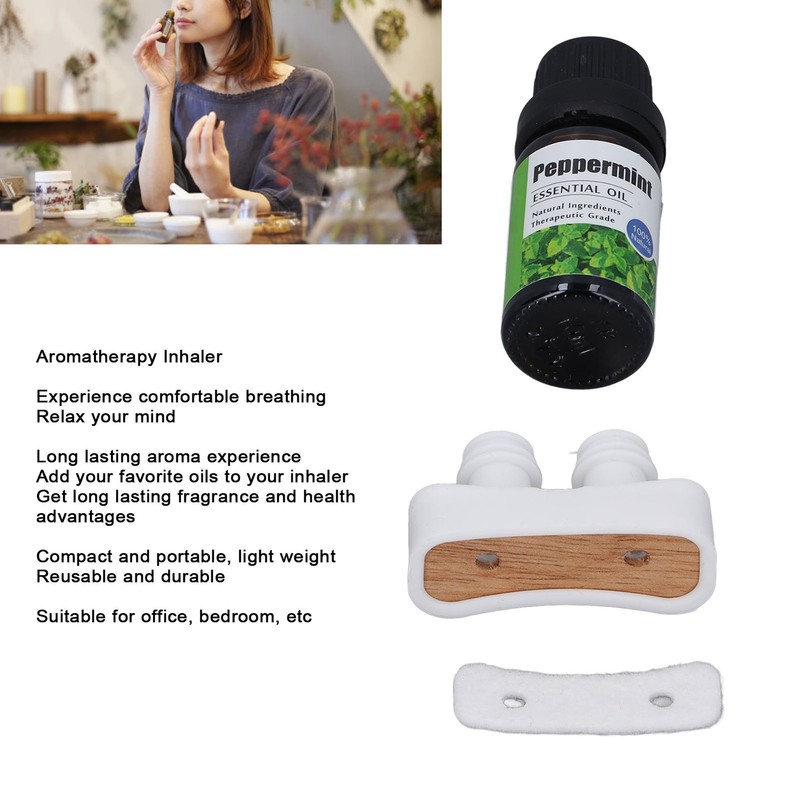 Aromatherapy Inhaler Tube Portable Silicone Nose Aroma Diffuser with 10ml