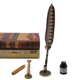GC LL-66 Calligraphy Pen Set, Luxury Fountain Pen and Ink Set with 5 Nibs, Pen Holder, Seal Stamp and Wax in Gift Box