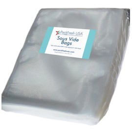 PackFreshUSA: Gallon Sous Vide Bags (10" x 14") - Premium Quality - Commercial Grade - Pre-Cut - BPA Free - Heat Sealable - Heavy Duty - Storage Bag - Made in USA - 100 Pack