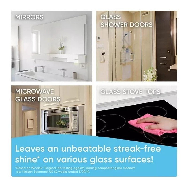 Windex Original Glass Cleaner, 1 spray bottle + 128 fl.