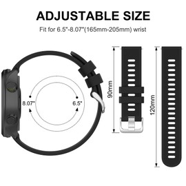 Strap for Garmin Vivoactive 5/3 Music Strap,Venu/Venu 2 Plus,Venu Sq/Sq Music/Sq 2/Sq 2 Music Strap, 20mm Adjustable Replacement Watch Strap (Black)