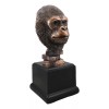 Rainforest Silverback Gorilla Head Bust Statue in Bronze Electroplated Finish