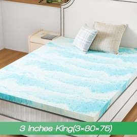 Sweet Furniture S -  Mattress Topper Full Gel Memory Foam Mattress Topper - Size: King-3 inches