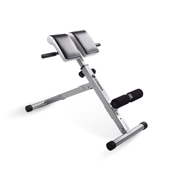 Stamina Hyperextension Bench 2014 - Adjustable and Foldable Exercise Bench Roman Chair with Smart Workout App - Up to 250 lbs Weight Capacity