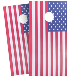 Reflective Solutions American Flag Cornhole Wraps Decal (Pack of 2), Cornhole Decal for Cornhole Boards Withstands UV and Fading, Premium Laminated Cornhole Decals, Made in USA