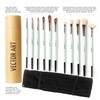 12 pcs Professional Paint Brush Set, Natural Hog Hair and