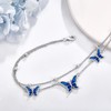 POPLYKE ankle bracelets for women 925 Sterling Silver butterfly anklet