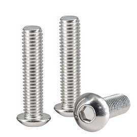 M8x50mm Button Head Socket Cap Screws, Allen Socket Drive, Stainless Steel 18-8, Bright Finish,Pack of 6