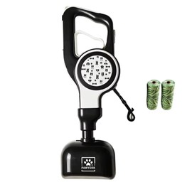 Pooper Scooper with Retractable Leash - 4 in 1 Dog Pet Waste Picker with Leash for Outdoor Use and 2x20 Waste Bag Rolls - Poop Scooper for Dogs